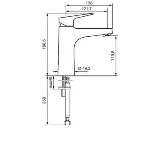 Смеситель для умывальника EMMEVI NICLA CR89003BIGTC - 2