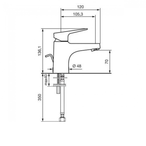 Смеситель для умывальника EMMEVI NICLA CR89003TC - 2