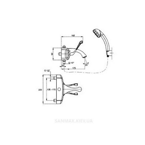 Смеситель для ванны Ideal Standard Renzo Piano N9754AA - 2
