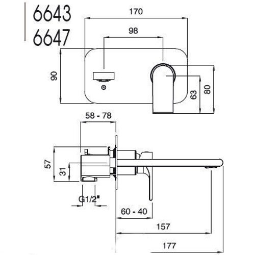 Смеситель для умывальника Simple Bugnatese SIMCR6643 - 2