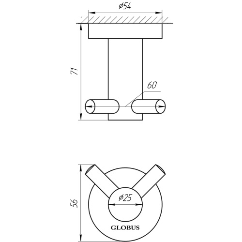 Крючок двойной Globus Lux SS 8415 9694900304192882 - 2