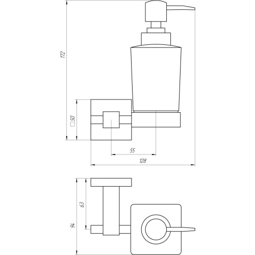 Дозатор рідкого мила Globus Lux SQ 9433 9694900304194144 - 3