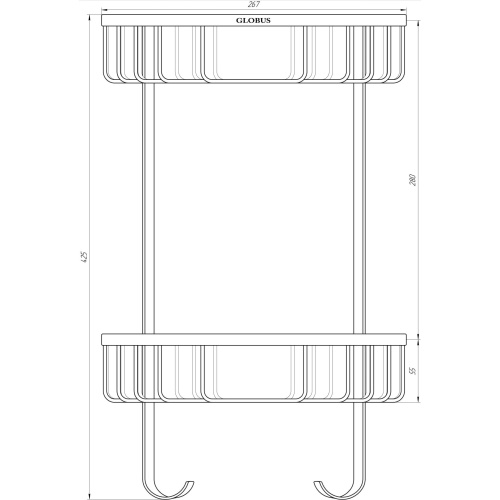 Полка угловая Globus Lux SS 8488 9694900304192887 - 2