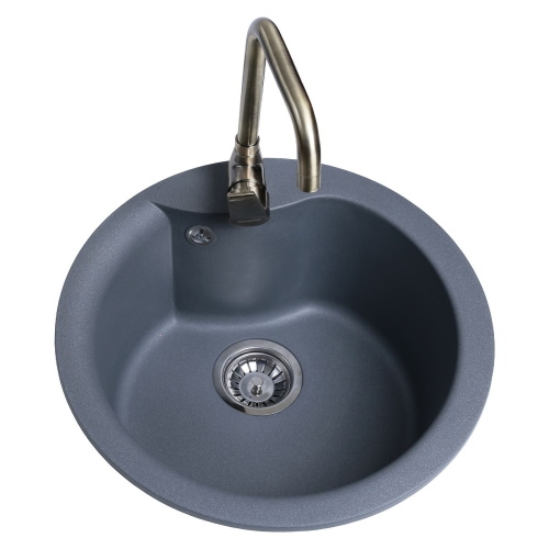 Гранитная мойка Globus Lux Orta серый металлик 485 9694900304195653 - 1