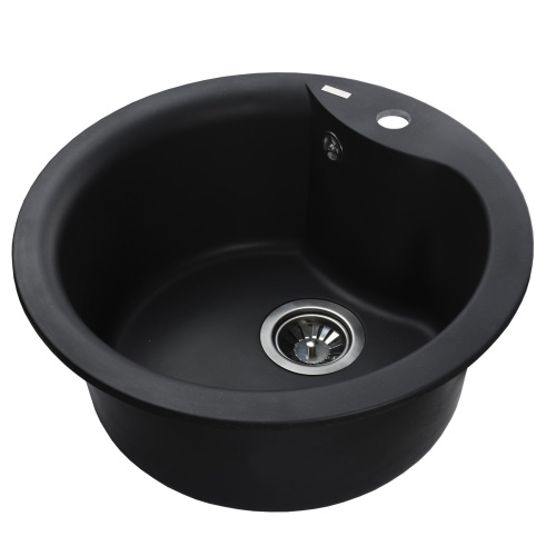 Гранитная мойка Globus Lux Orta черный металлик 485 9694900304195656 - 4