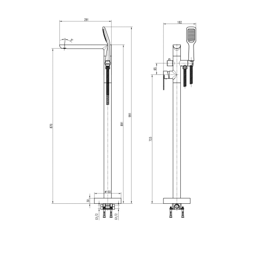Змішувач для ванни TOPAZ BARTS TB 07113-H36 9694900304194224 - 000019561 - 2