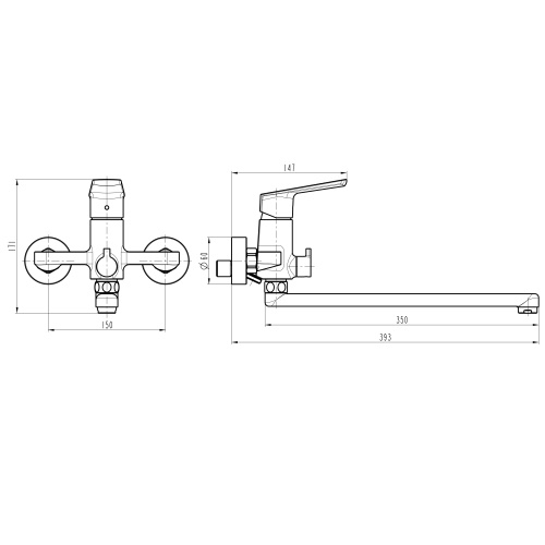 Смеситель для ванны TOPAZ LEXI TL21208-H57-0 9694900304194213 - 000019550 - 5