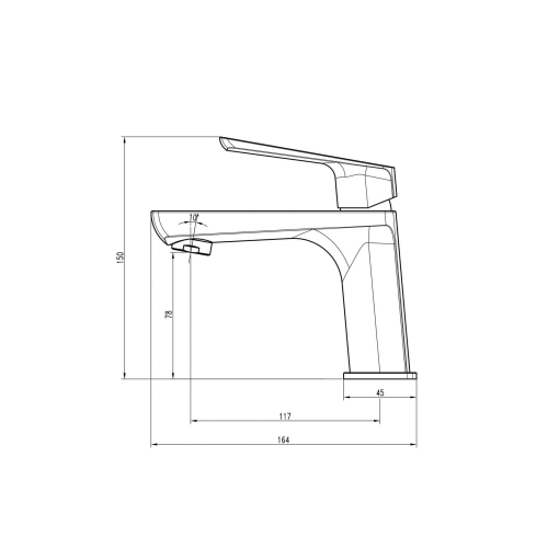 Змішувач для умивальника TOPAZ LEXI TL-21201-H57-0 9694900304194205 - 000019541 - 2