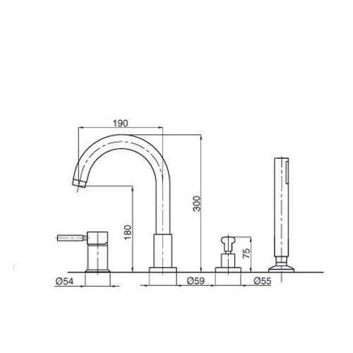 Смеситель для ванной Bugnatese Inside KOBCR2255 - 2