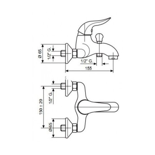 Смеситель для ванны EMMEVI DUKA CR44001 - 2