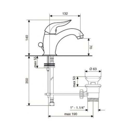 Смеситель для умывальника EMMEVI DUKA CR44003 - 2