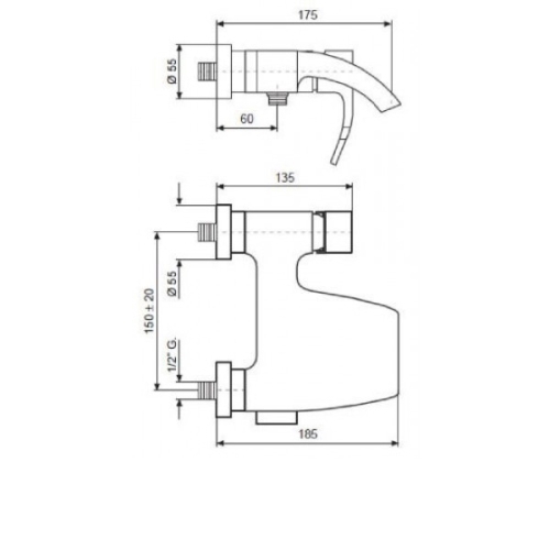 Змішувач для ванни EMMEVI NIAGARA BIO 74001 - 2