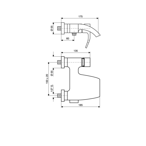 Смеситель для ванны EMMEVI NIAGARA CR74001 - 2