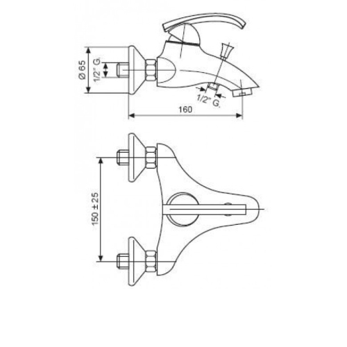 Смеситель для ванны EMMEVI RAMSES SC72001 - 2