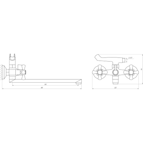 Смеситель для ванны Domino Euro DBF-227-35F-CRUIZE 8694900304189978 - 2