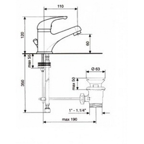 Смеситель для умывальника EMMEVI JOLLY CR10003G - 2