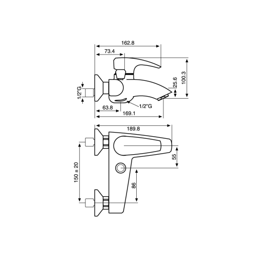 Змішувач для ванни EMMEVI KALI CR75001 - 2
