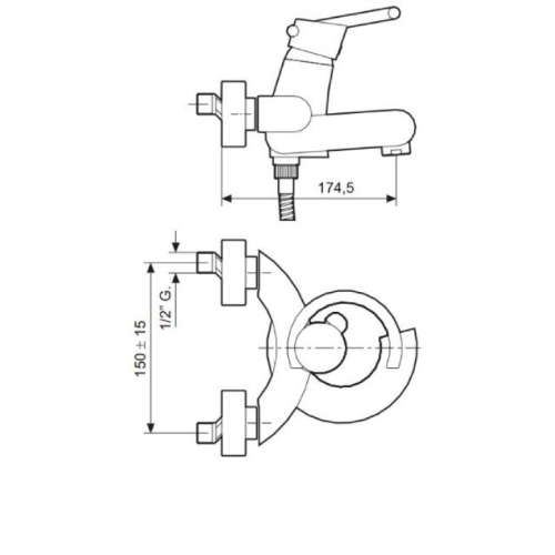 Змішувач для ванни EMMEVI TWIST CR6601 - 2