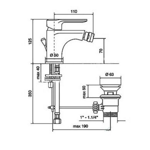 Смеситель для биде EMMEVI NEFER BIO 77044 - 2
