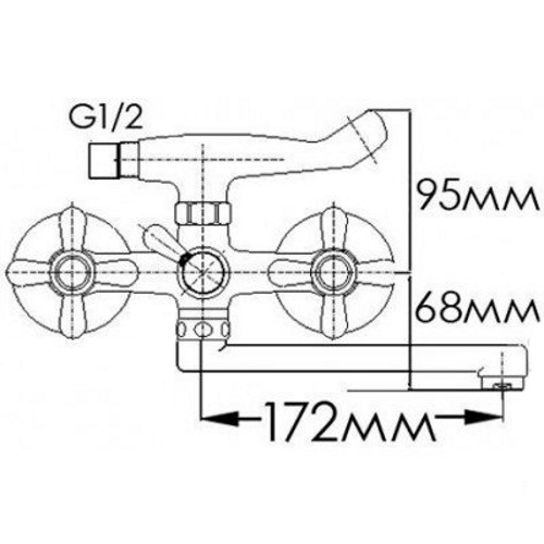 Смеситель для ванны Mixxen Медея L-220 HB2041805C-М7220F - 2