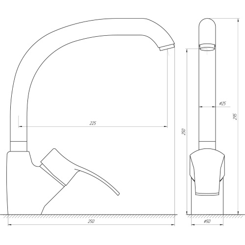 Смеситель для кухни Globus Lux Queensland GLQU-203S-BIG 8694900301426 - 2