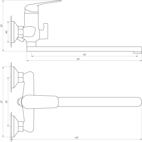 Смеситель для ванны Globus Lux Koln GLK-208 9694900304189887 - 000014958 - 2