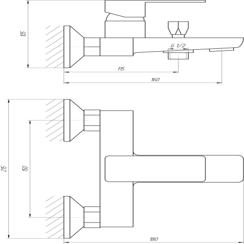 Смеситель для ванны Globus Lux Milano GLM-102 9694900304189870 - 000014939 - 2