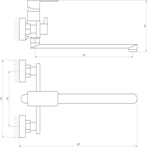Смеситель для ванны Globus Lux Milano GLM-208 9694900304191885 - 000017067 - 2