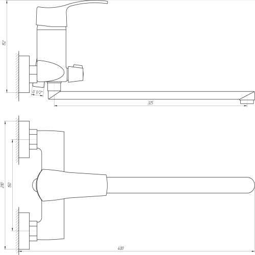 Смеситель для ванны Globus Lux QUEENSLAND GLQU-208 8694900301433 - 000008763 - 2