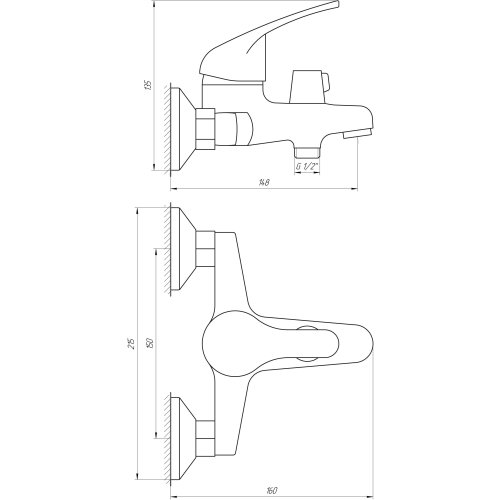 Смеситель для ванны Globus Lux Solly GLSO-0102N 8694900304190957 - 000014080 - 2