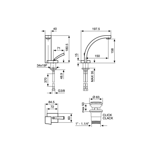 Смеситель для умывальника EMMEVI ANTEF CR42003 - 2