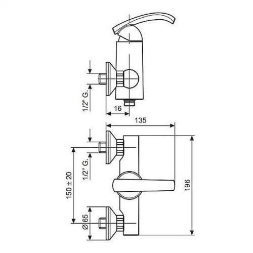 Смеситель для душа EMMEVI DACOTA CR73002 - 2
