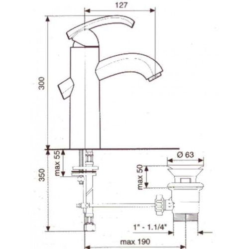 Смеситель для умывальника EMMEVI DACOTA CR73003BIG - 2