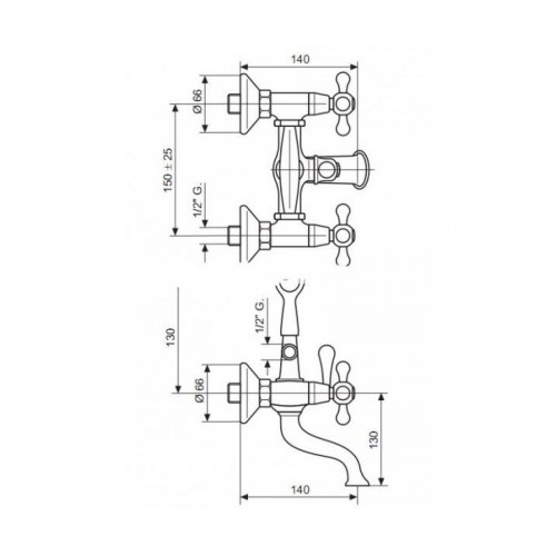 Смеситель для ванны EMMEVI DECO CR12011 - 2
