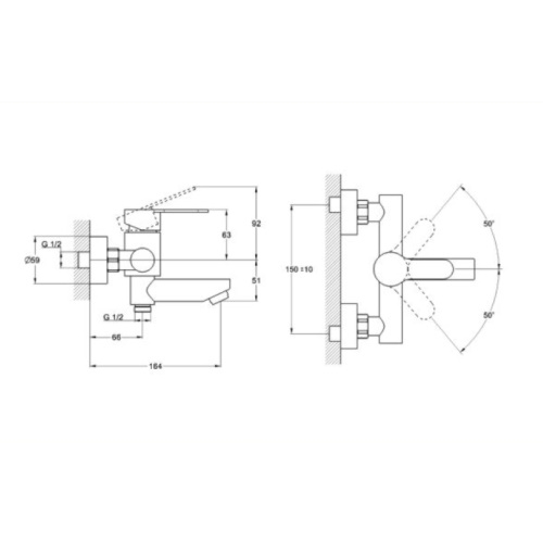 Смеситель для ванны Zegor Troya SAP3-B090 (SAP3-B) - 2
