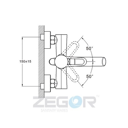 Смеситель для ванны ZEGOR | TROYA PUD3-A045YB (PUD3-YB) - 3