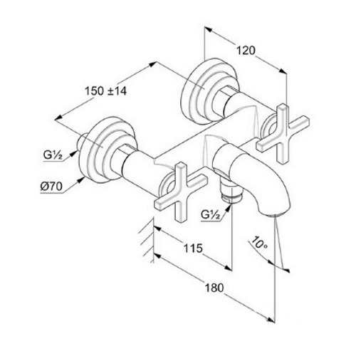 Смеситель для ванны KLUDI NOVA FONTE 205400520 - 2