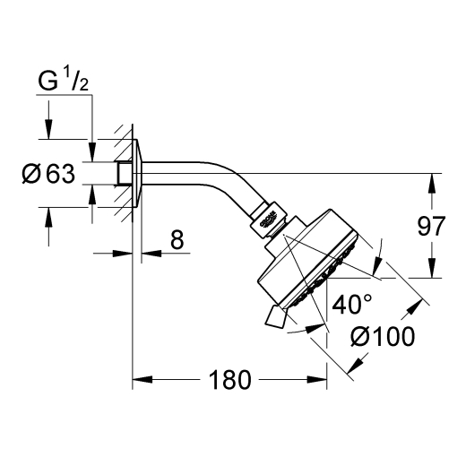 Верхний душ GROHE TEMPESTA COSMOPOLITAN 26090001 - 2