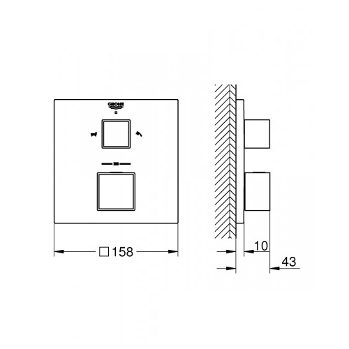 Змішувач прихованого монтажу Grohe Grohtherm Cube 24155000 - 2