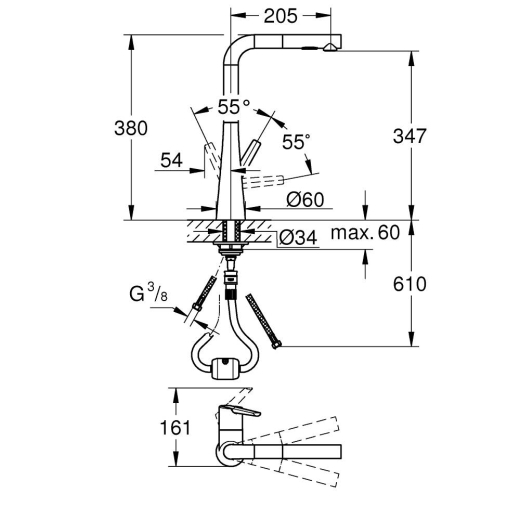 Смеситель  для мойки Grohe ZEDRA 32553002 - 2