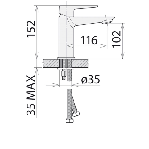 Змішувач для умивальника WELLE GERDA WEV16461KX - 2
