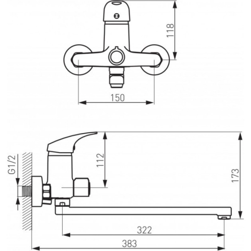 Набір змішувачів для ванни Ferro ONE (BFO5A+N340) - 3