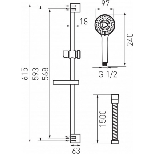 Набір змішувачів для ванни Ferro ONE (BFO5A+N340) - 5