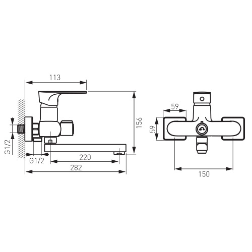 Смеситель для ванны Ferro Algeo Square BAQ3A - 2