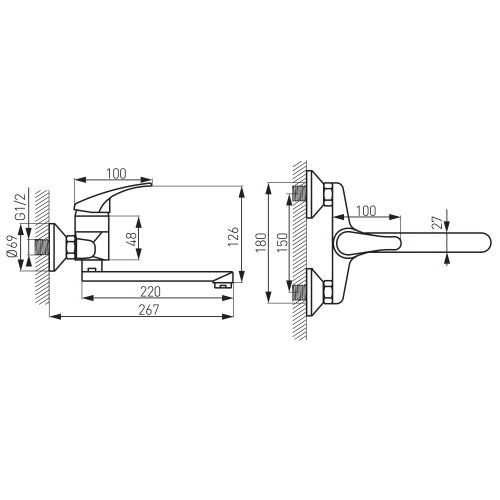 Смеситель для ванны Ferro Basic BBC5 - 2