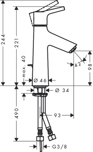 Змішувач для умивальника Hansgrohe TALIS S 100 72020000 - 2
