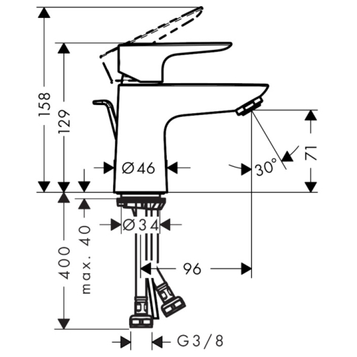 Змішувач для умивальника Hansgrohe TALIS E 71700000 - 2