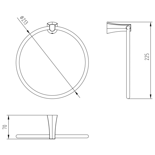 Вешалка для полотенец IMPRESE CUTHNA 130280G - 2
