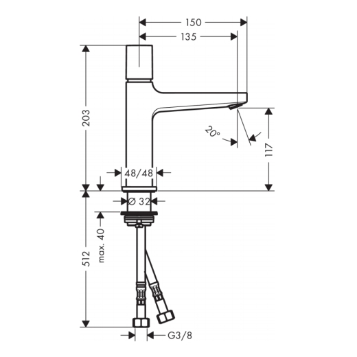 Змішувач для умивальника Hansgrohe METROPOL Select 32571000 - 2
