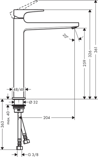Смеситель для умывальника Hansgrohe METROPOL 74512000 - 2